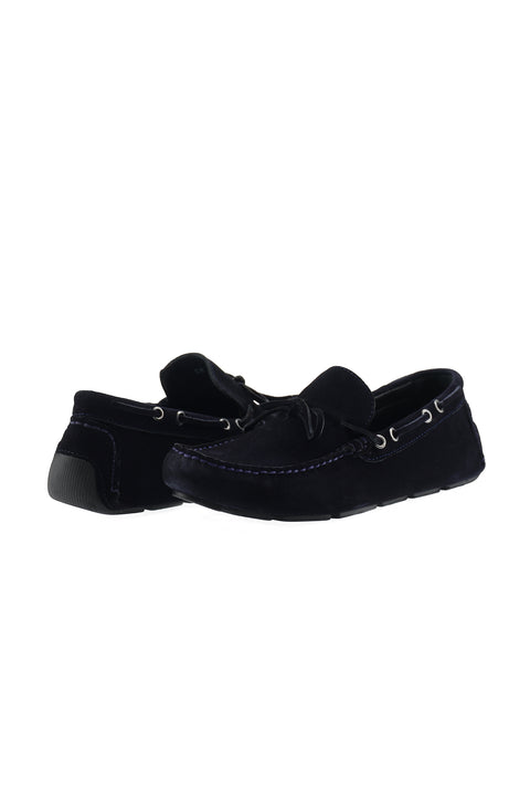 Dark Navy Suede Casual Loafer Shoes