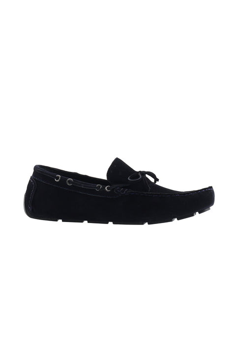 Dark Navy Suede Casual Loafer Shoes