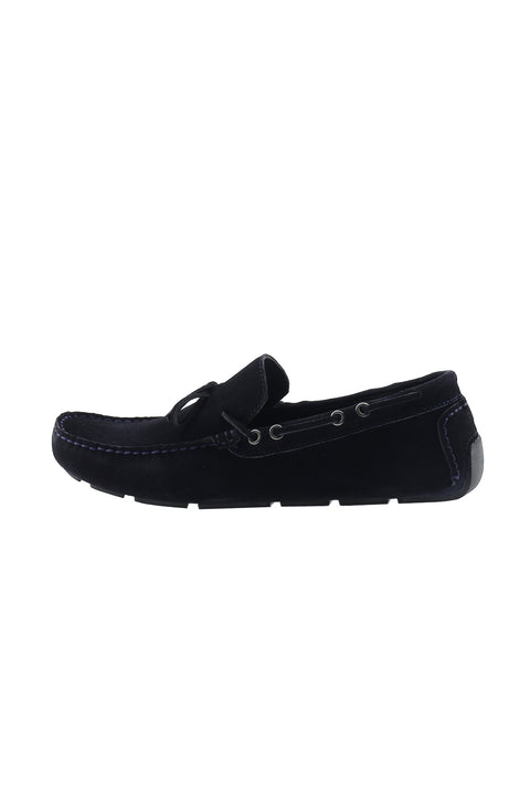 Dark Navy Suede Casual Loafer Shoes