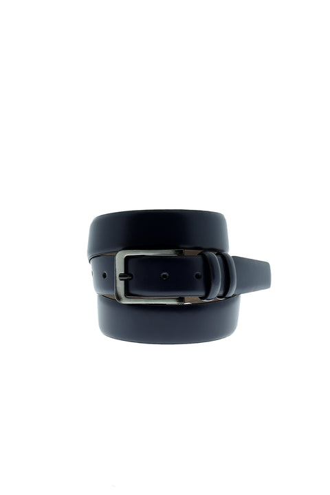 Medium Navy Classic Leather Belt
