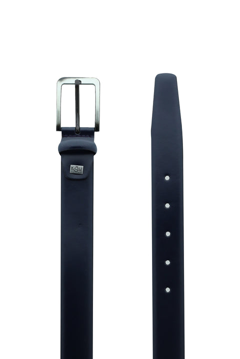 Medium Navy Classic Leather Belt