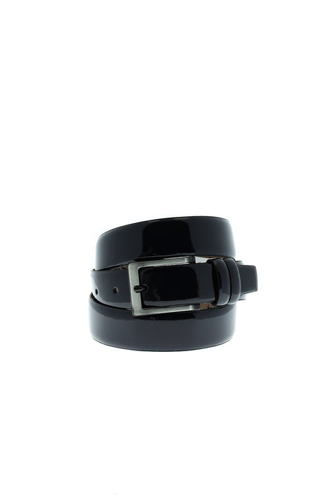 Medium Navy Classic Leather Patent Belt