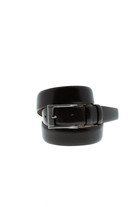 Medium Brown Classic Leather Patent Leather Belt