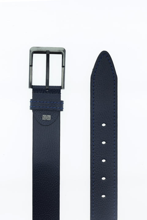 Dark Navy Leather Sport Belt