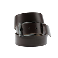 Dark Brown Sporty Patterned Leather Belt