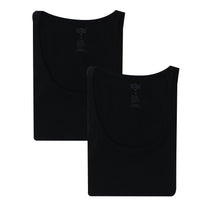 Black 2-Piece Cotton Athletic Tank Top Set