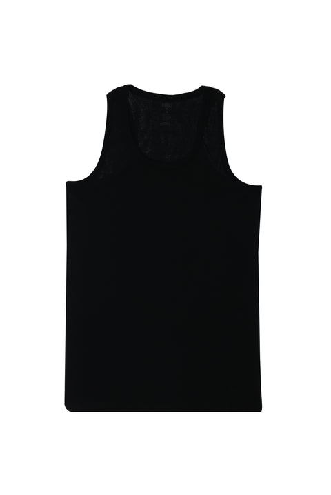 Black 2-Piece Cotton Athletic Tank Top Set