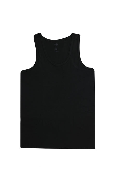 Black 2-Piece Cotton Athletic Tank Top Set