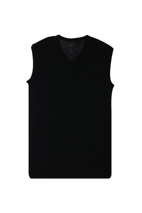 Black 2-Piece V-Neck Cotton Tank Top Set