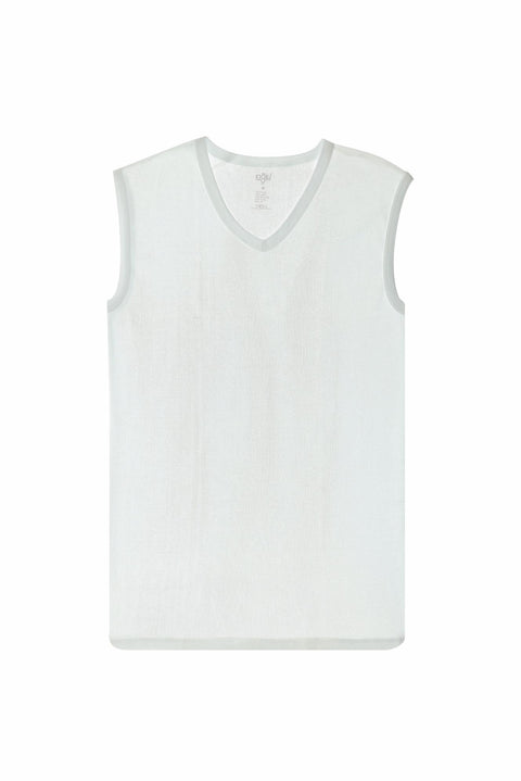 White 2-Piece Cotton V-Neck Tank Top Set