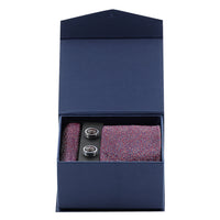 Light Burgundy 3-Piece Tie, Pocket Square & Cufflink Set