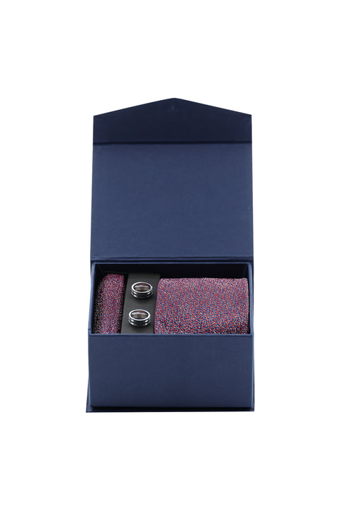 Light Burgundy 3-Piece Tie, Pocket Square & Cufflink Set