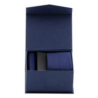 Medium Navy Blue 2-Piece Tie and Pocket Square Set