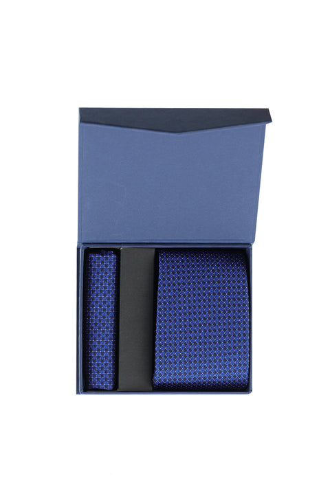 Light Navy Blue 2-Piece Tie & Pocket Square Set