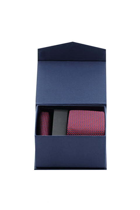 Coral Red 2-Piece Tie & Pocket Square Set