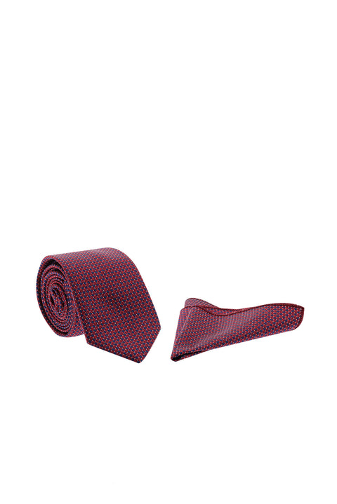 Coral Red 2-Piece Tie & Pocket Square Set