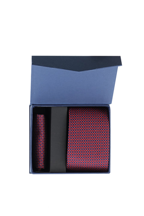 Coral Red 2-Piece Tie & Pocket Square Set