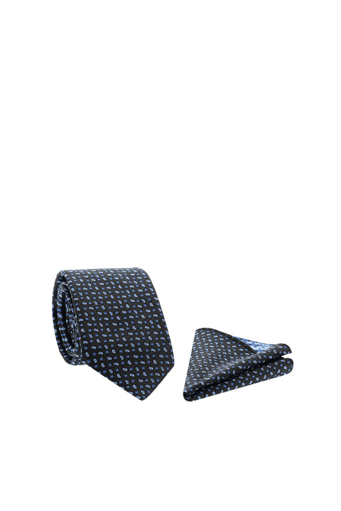 Medium Navy Blue 2-Piece Tie & Pocket Square Set