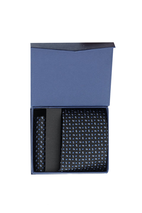 Medium Navy Blue 2-Piece Tie & Pocket Square Set