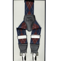 Medium Navy Patterned Trouser Suspenders