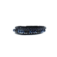 Medium Navy Blue Beaded Bracelet