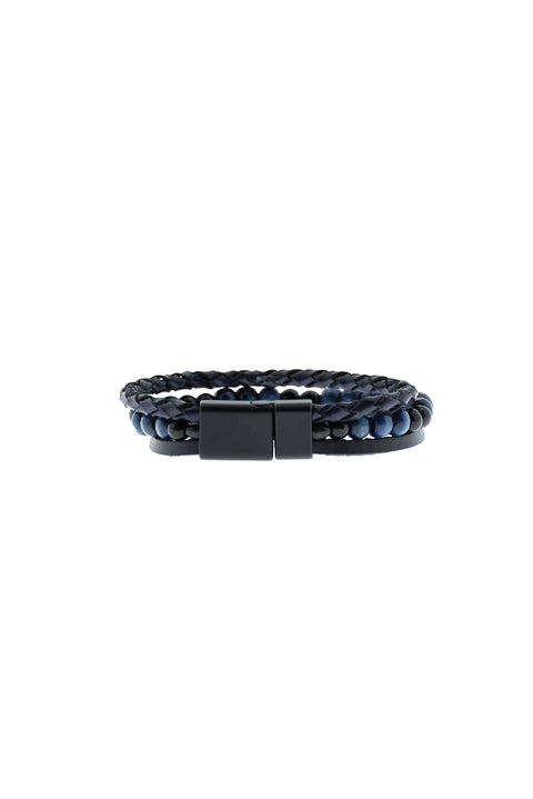 Medium Navy Blue Beaded Bracelet