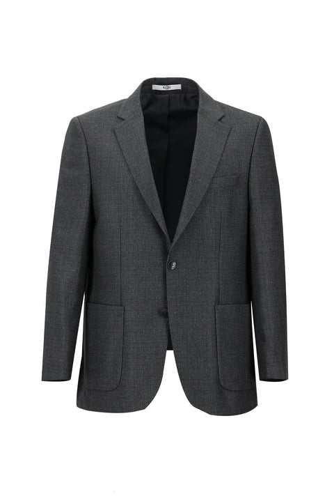 Medium Anthracite 7 Drop Slim Fit Patterned Jacket