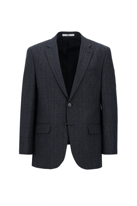 Dark Navy 4 Drop Relaxed Fit Patterned Jacket