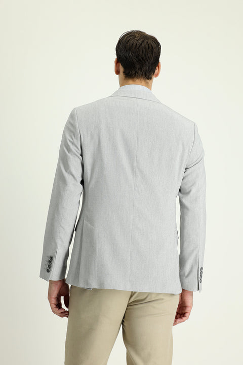 Medium Grey 6 Drop Regular Fit Patterned Sport Jacket