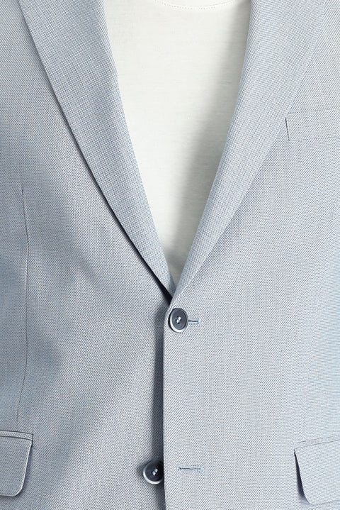 Light Blue 7 Drop Slim Fit Patterned Sport Jacket