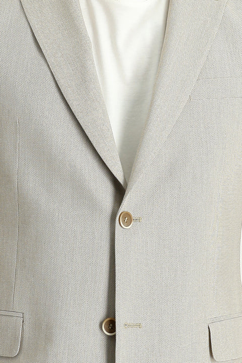 Medium Beige 7 Drop Slim Fit Patterned Sport Jacket
