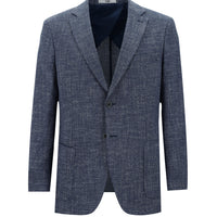 Medium Navy 4 Drop Relaxed Fit Patterned Sport Jacket