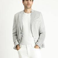 Indigo 7 Drop Slim Fit Patterned Sporty Linen Blend Jacket