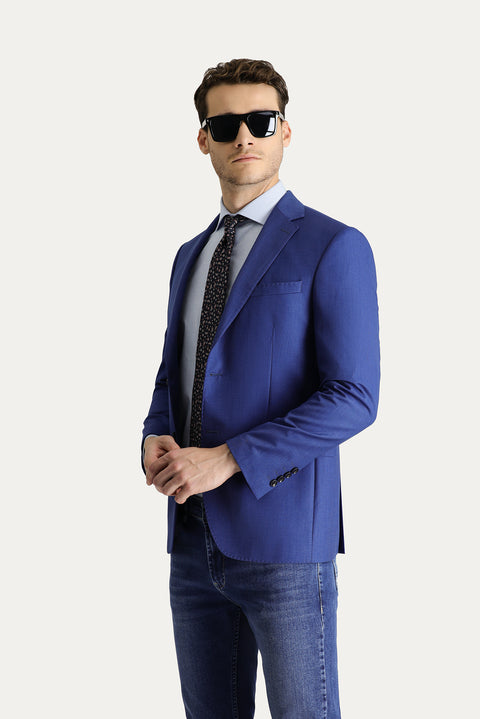Navy Blue 7 Drop Slim Fit Classic Jacket