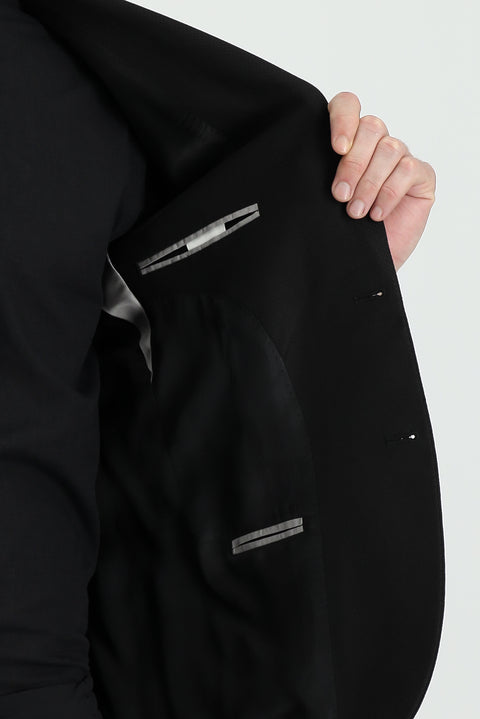 Black 6 Drop Regular Fit Standard Cut Classic Jacket