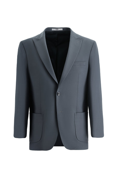 Medium Gray 6 Drop Regular Fit Standard Cut Classic Jacket