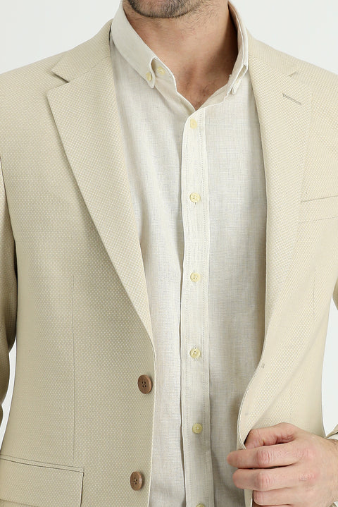 Light Beige 6 Drop Regular Fit Classic Jacket