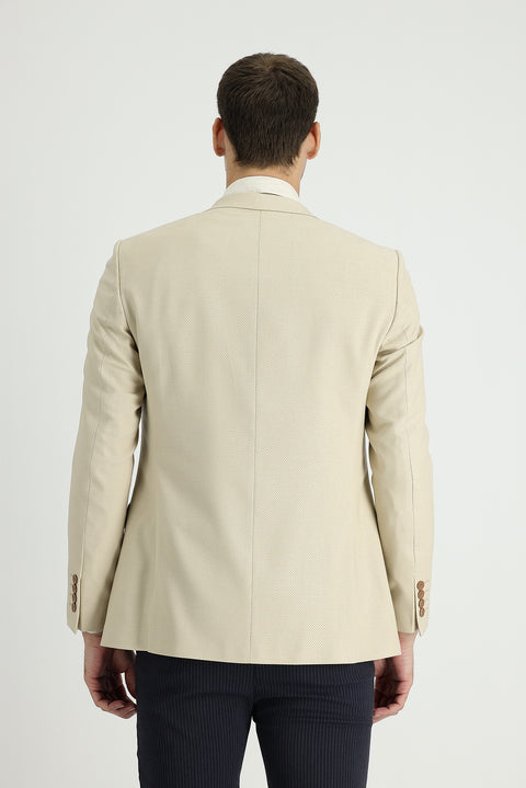 Light Beige 6 Drop Regular Fit Classic Jacket