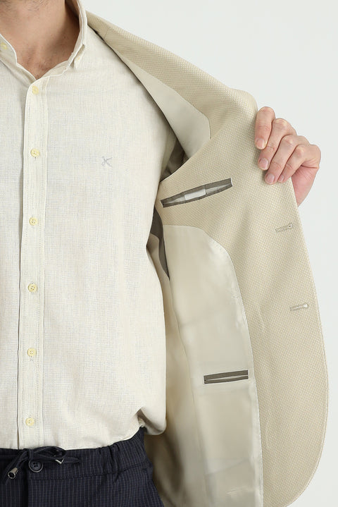 Light Beige 6 Drop Regular Fit Classic Jacket