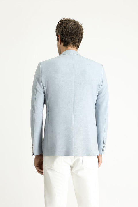 Light Blue 7 Drop Slim Fit Sports Jacket