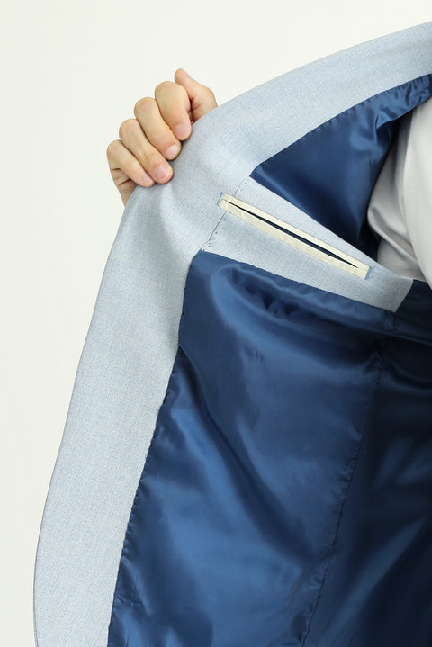 Light Blue 7 Drop Slim Fit Sports Jacket