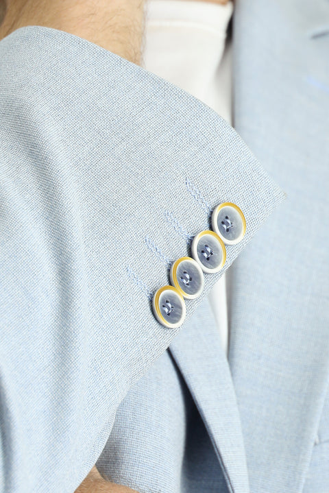 Light Blue 7 Drop Slim Fit Sports Jacket