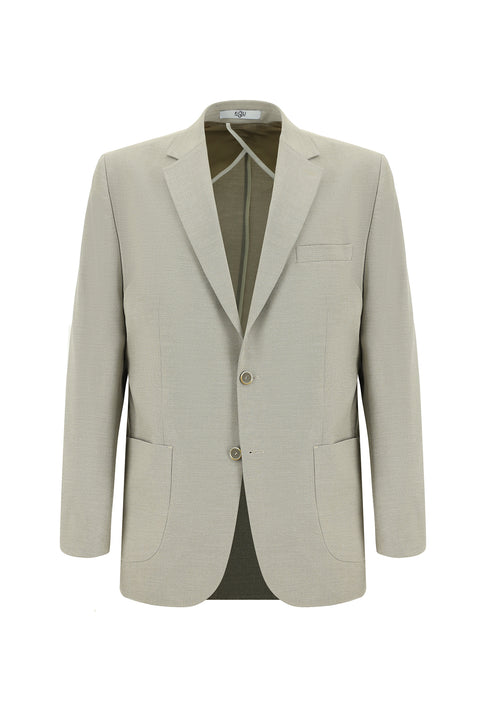 Light Beige 6 Drop Regular Fit Standard Cut Sport Jacket