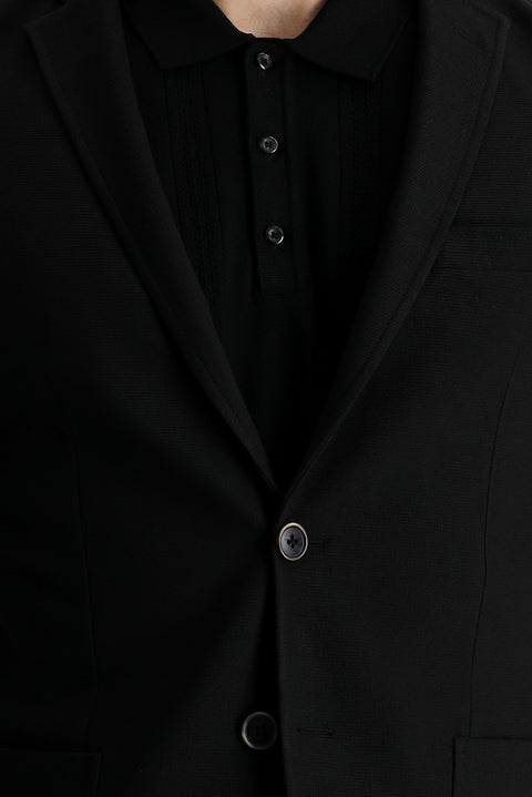 Black 7 Drop Super Slim Fit Extra Narrow Cut Sport Jacket