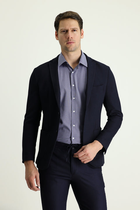 Dark Navy 7 Drop Super Slim Fit Extra Narrow Cut Sport Jacket