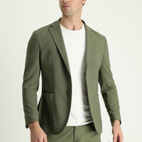 Yağ Yeşili-Olive 7 Drop Super Slim Fit Eksra Dar Kesim Spor Ceket