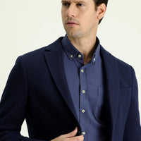 Dark Navy 6 Drop Regular Fit Patterned Sport Jacket