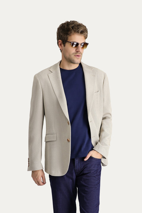 Light Beige 6 Drop Regular Fit Classic Jacket