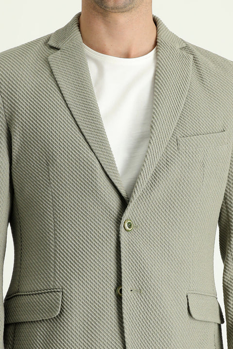 Yağ Yeşili-Olive 7 Drop Super Slim Fit Eksra Dar Kesim Klasik Ceket