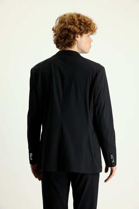 Black Techno-Line 7 Drop Slim Fit Knitted Sport Jacket